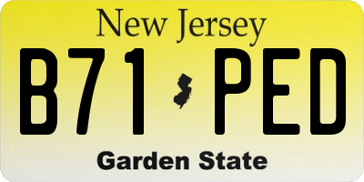 NJ license plate B71PED
