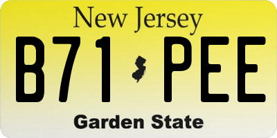 NJ license plate B71PEE