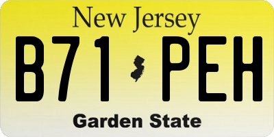 NJ license plate B71PEH