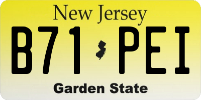 NJ license plate B71PEI