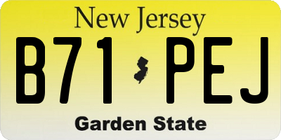 NJ license plate B71PEJ
