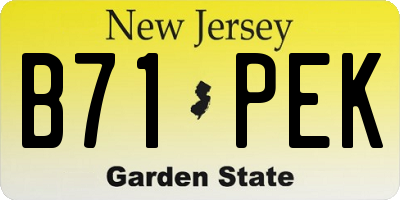 NJ license plate B71PEK