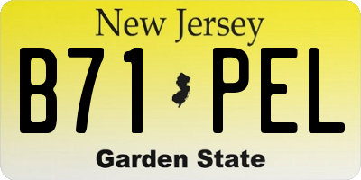NJ license plate B71PEL