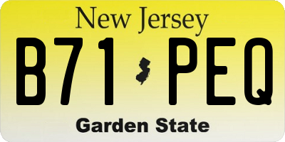 NJ license plate B71PEQ