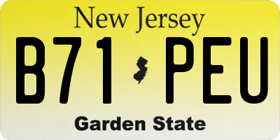 NJ license plate B71PEU