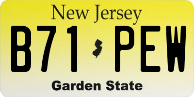 NJ license plate B71PEW