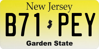 NJ license plate B71PEY