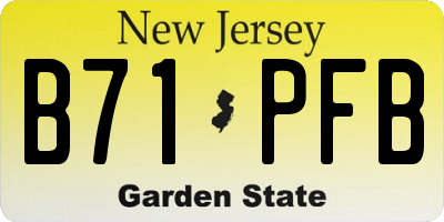 NJ license plate B71PFB