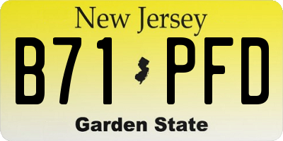 NJ license plate B71PFD