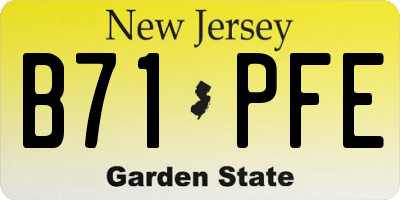 NJ license plate B71PFE