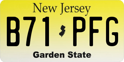 NJ license plate B71PFG
