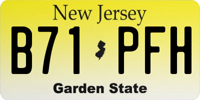 NJ license plate B71PFH