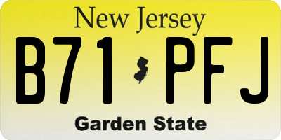 NJ license plate B71PFJ