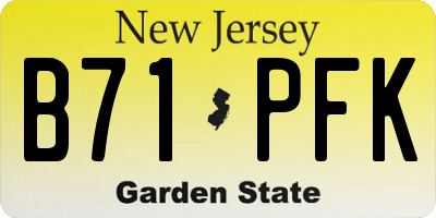NJ license plate B71PFK