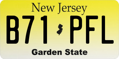 NJ license plate B71PFL