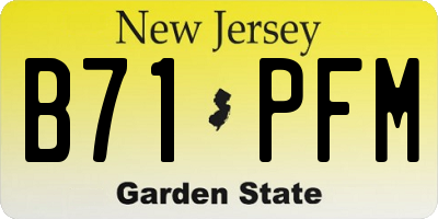 NJ license plate B71PFM