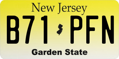 NJ license plate B71PFN