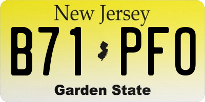 NJ license plate B71PFO