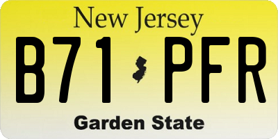 NJ license plate B71PFR