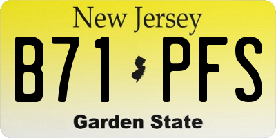 NJ license plate B71PFS