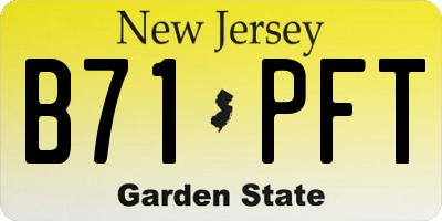 NJ license plate B71PFT