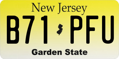 NJ license plate B71PFU