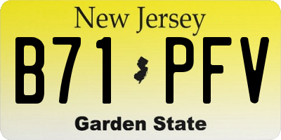 NJ license plate B71PFV