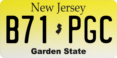 NJ license plate B71PGC