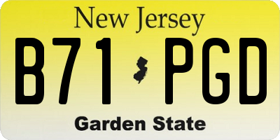 NJ license plate B71PGD