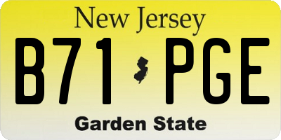 NJ license plate B71PGE