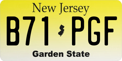 NJ license plate B71PGF