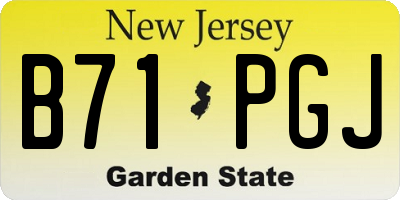 NJ license plate B71PGJ