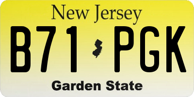 NJ license plate B71PGK