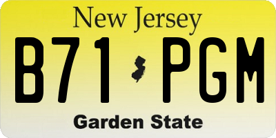 NJ license plate B71PGM