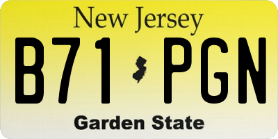 NJ license plate B71PGN