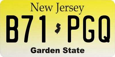 NJ license plate B71PGQ