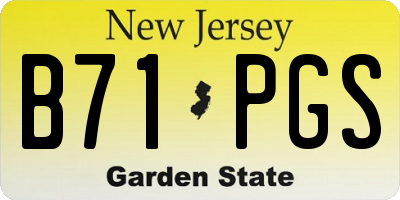 NJ license plate B71PGS
