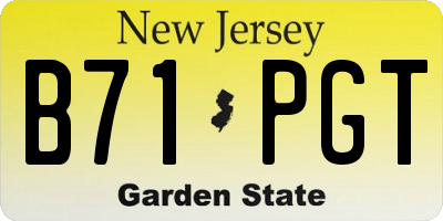 NJ license plate B71PGT