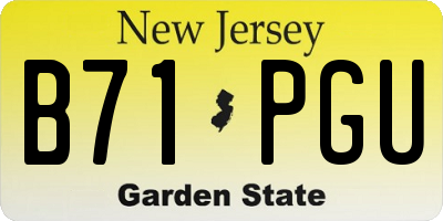NJ license plate B71PGU