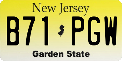 NJ license plate B71PGW