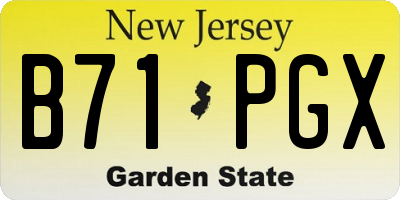 NJ license plate B71PGX