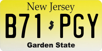 NJ license plate B71PGY