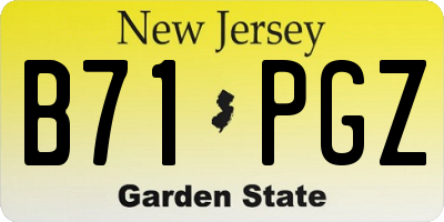 NJ license plate B71PGZ