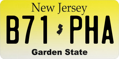 NJ license plate B71PHA