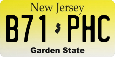 NJ license plate B71PHC