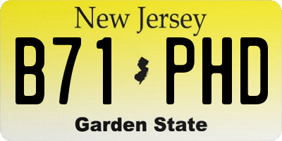 NJ license plate B71PHD