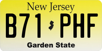 NJ license plate B71PHF