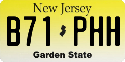 NJ license plate B71PHH