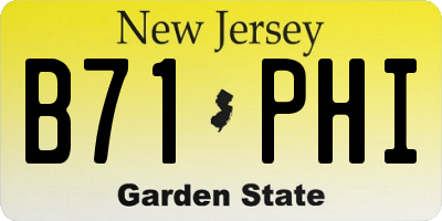 NJ license plate B71PHI