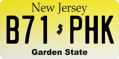 NJ license plate B71PHK